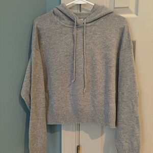 Athleta Alpine Cashmere Cropped Hoodie Sweater - Size M